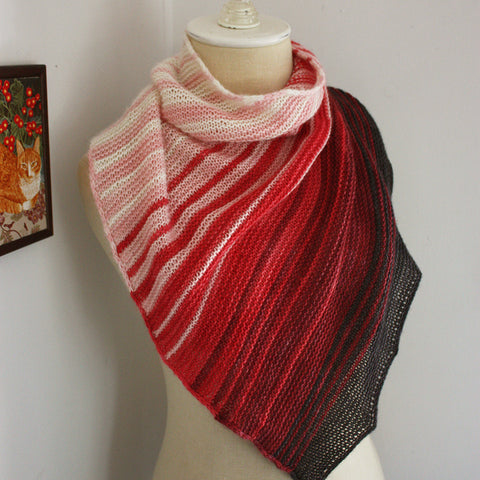 Offred Shawlette Knitting Pattern for Mini Skeins