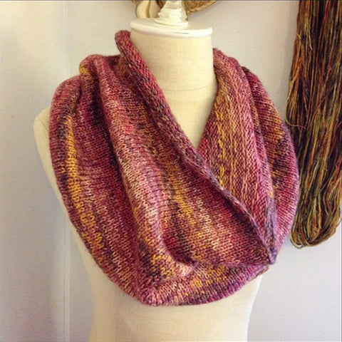 Raye Colourwork Cowl / Infinity Scarf Knitting Pattern for Mini Skeins